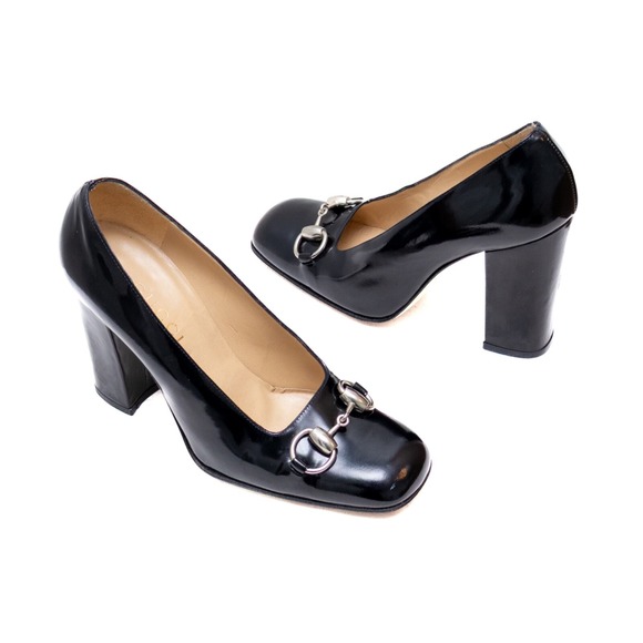 Gucci Shoes - Vintage GUCCI Tom Ford Fall 1995 Iconic Horsebit Pumps – Navy Patent Leather Sz7